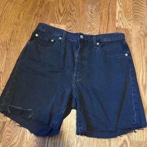Brand New - Levi’s 501 Black Denim Mid Thigh Shorts